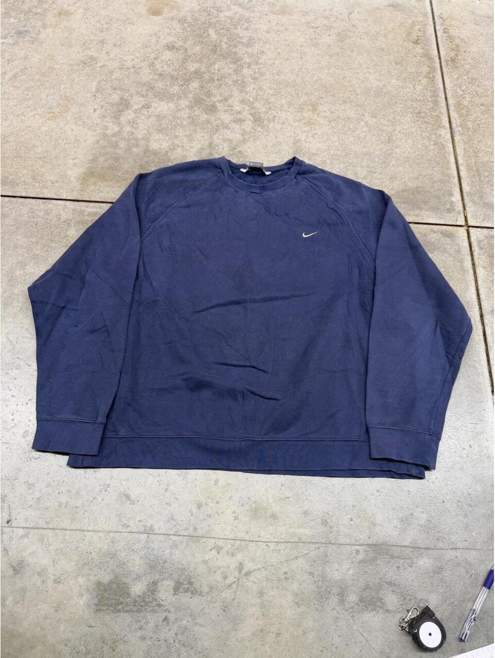 vintage nike navy blue small swoosh ragland style crewneck size xxl